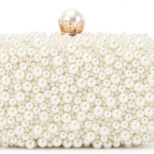 Women Pearl Evening Handbags Beaded Clutch Purses for Wedding Bridal Party Prom